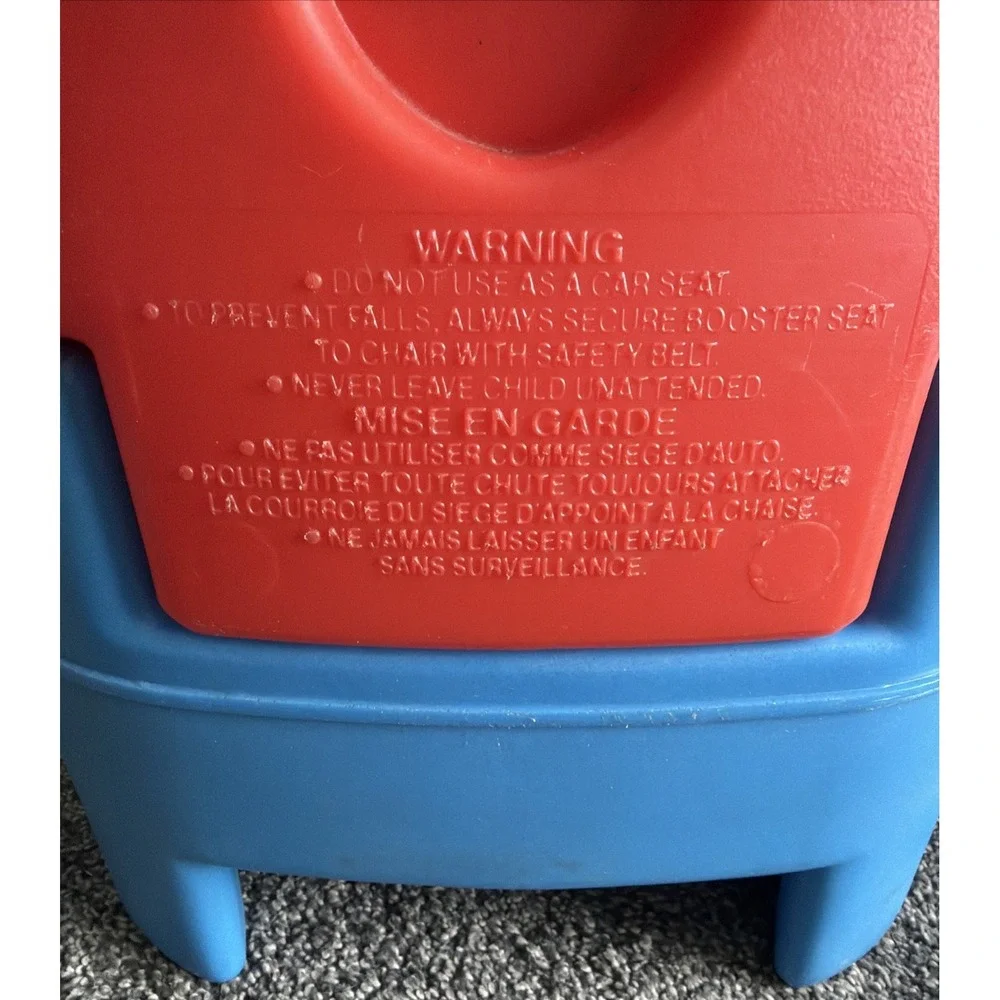 Vtg 1990's Fisher Price Grow With Me Booster Chair Seat Strap Toddler Red Blue